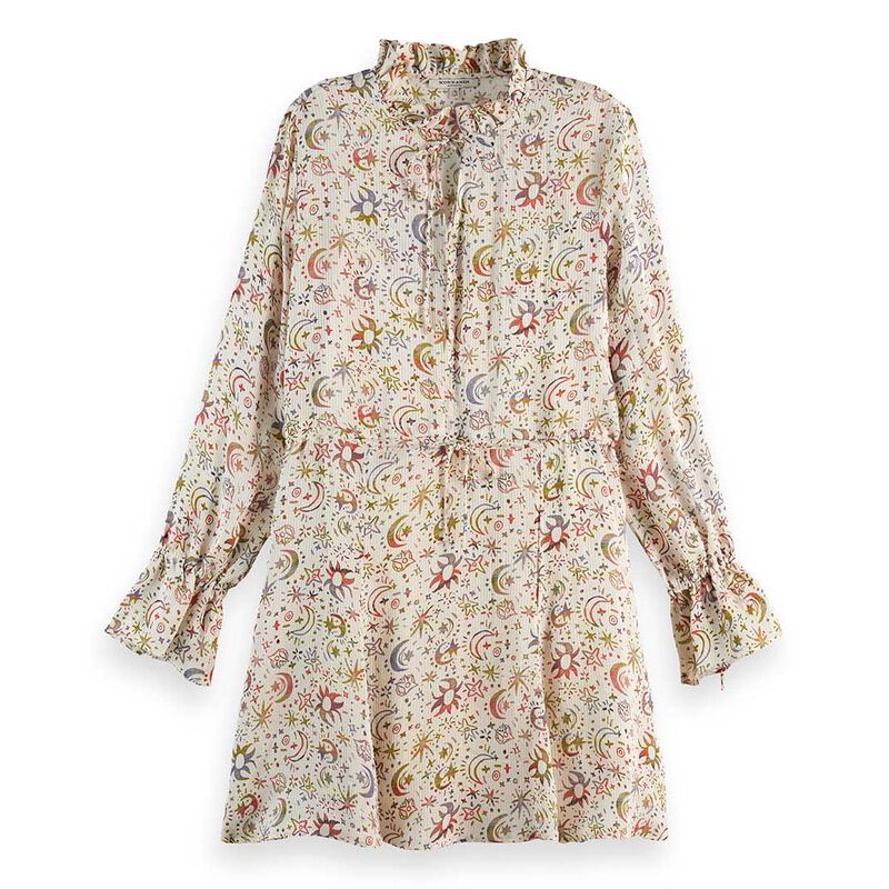Scotch & Soda Printed Long Sleeve Mini Dress image number 2